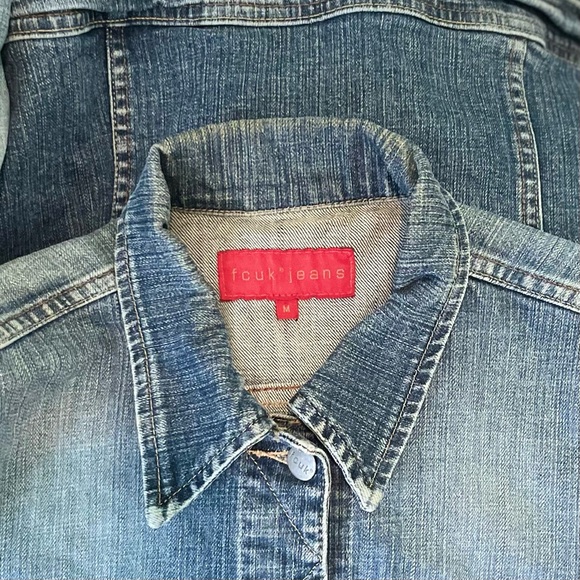 French Connection UK (FCUK) Jean Jacket w/ Button Cuff Sleeves Sz Medium - Picture 5 of 6